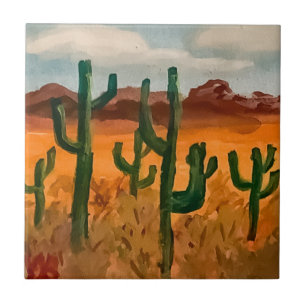 Desert Landscape Ceramic Tile