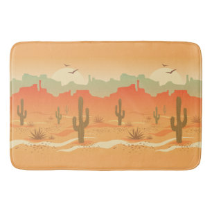 Desert Landscape Design Bath Mat