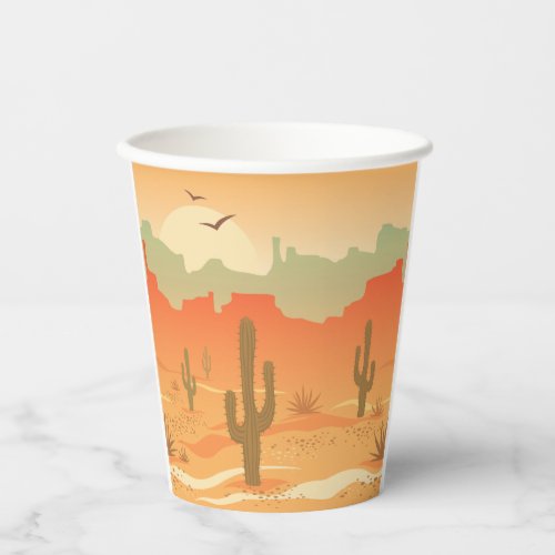 Desert Landscape Design Paper Cups