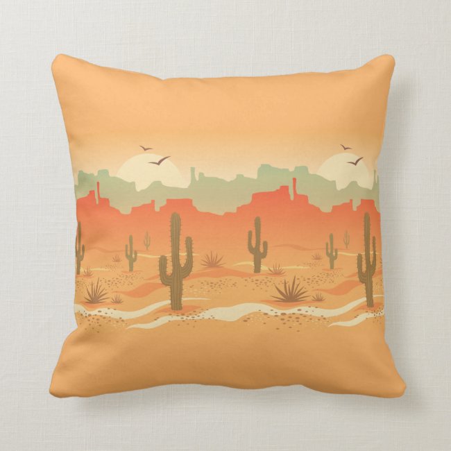 Desert Landscape Design Throw Pillow