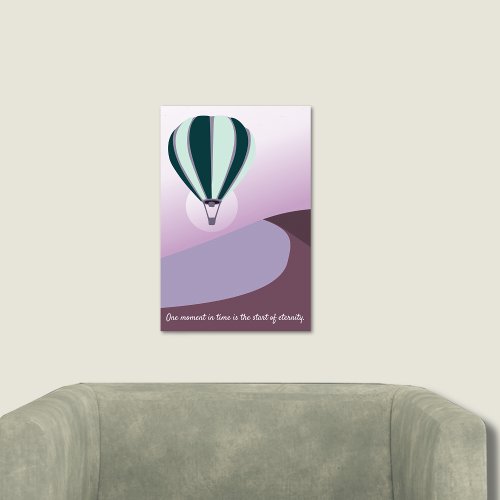 Desert Landscape Green and Purple Art Poster