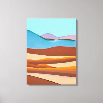 Desert Landscape In Rust Orange And Aqua     Canvas Print by Floridity at Zazzle