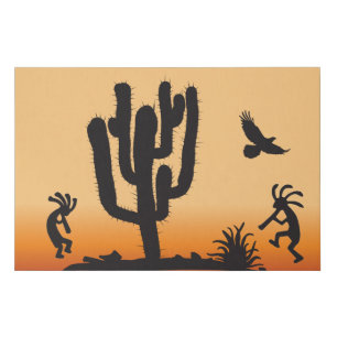 Desert Landscape Kokopelli Canvas