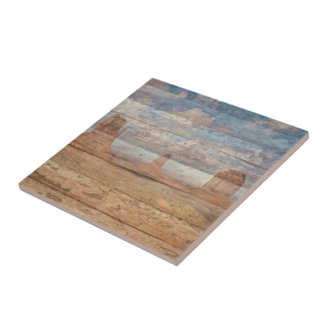 Desert Landscape Sandstone Buttes And Heavenly Sky Ceramic Tile (Side)