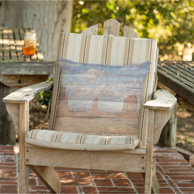 Desert Landscape Sandstone Buttes And Heavenly Sky Outdoor Pillow (Chair)