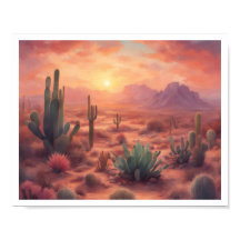 Desert Landscape Sequoia Cactus sunrise