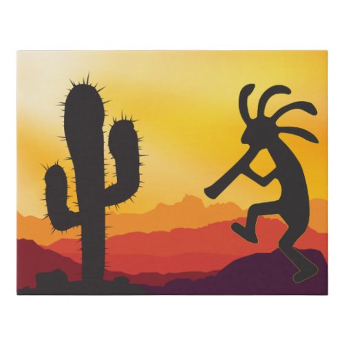 Desert Landscape Silhouette Kokopelli Canvas
