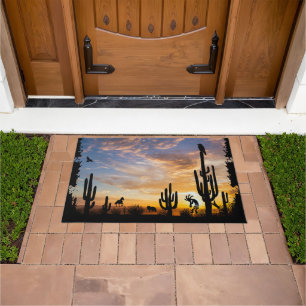 Desert Landscape Southwest Kokopelli  Doormat