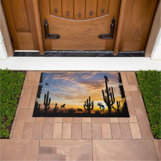 Desert Landscape Southwest Kokopelli  Doormat