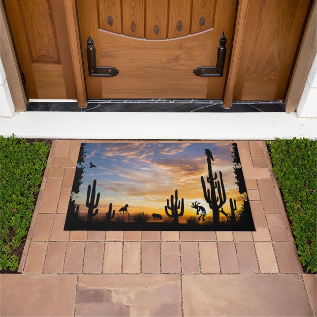 Desert Landscape Southwest Kokopelli  Doormat (Outdoor)