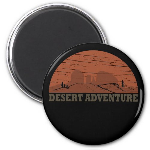 Desert landscape sunset vintage magnet