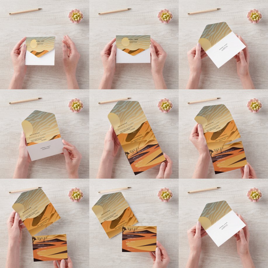 Desert Landscape Wedding All In One Invitation