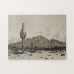 [ Thumbnail: Desert Landscape With Cactus Scene Puzzle ]