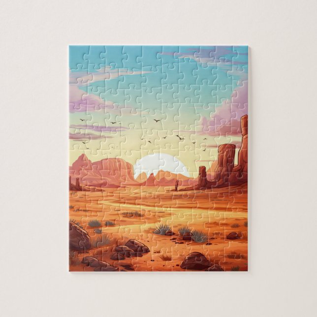 Desert Landscape With Cactus Scene Puzzle (Vertical)