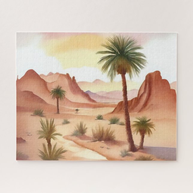 Desert Landscape with Date Palms Jigsaw Puzzle (Horizontal)