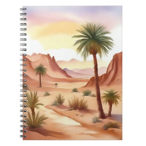 Desert Landscape with Date Palms Notebook