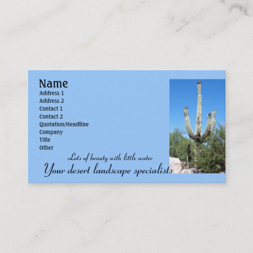Customizable Desert Landscaping Company Business Card Template