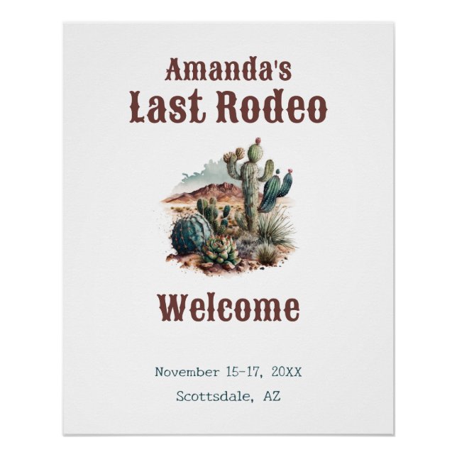 Desert Last Rodeo Scottsdale Bachelorette Weekend Poster (Front)