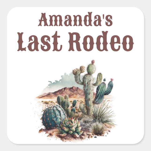 Desert Last Rodeo Scottsdale Bachelorette Weekend Square Sticker (Front)