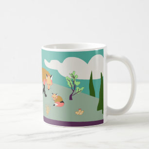 Desert Life: fox and kits mug art