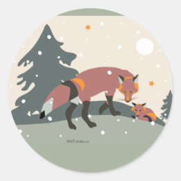 Desert Life fox sticker for packages