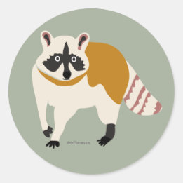 Desert Life raccoon sticker for packages
