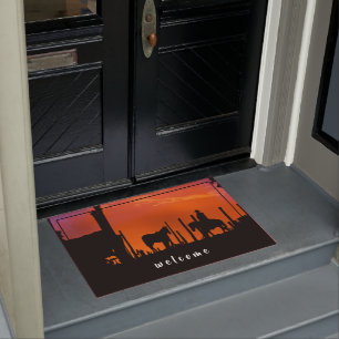 DESERT LIGHTS COWBOY TRAIL DOORMAT