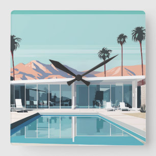 DESERT LIVING #4 SQUARE WALL CLOCK