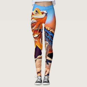 Desert Lizard Close-up Design Leggings