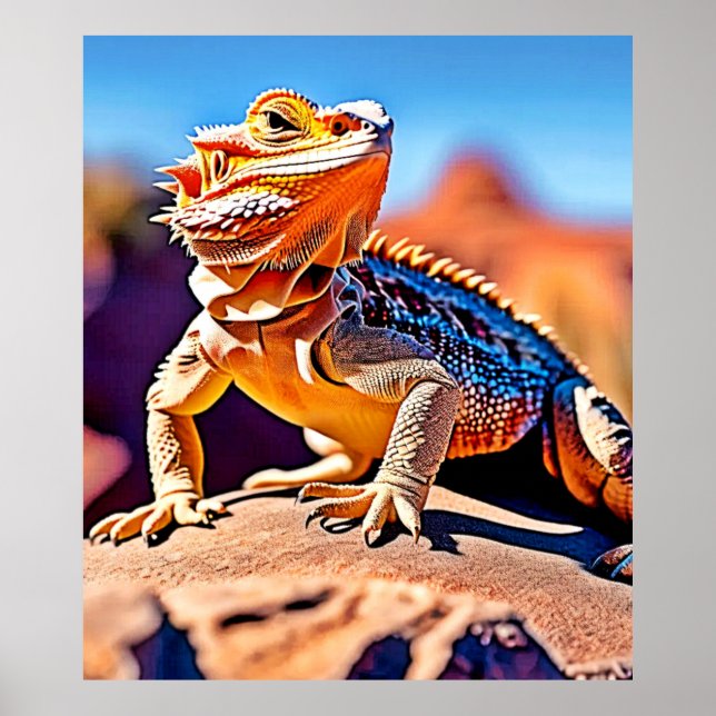 Desert Lizard Close-up Design Poster (Front)