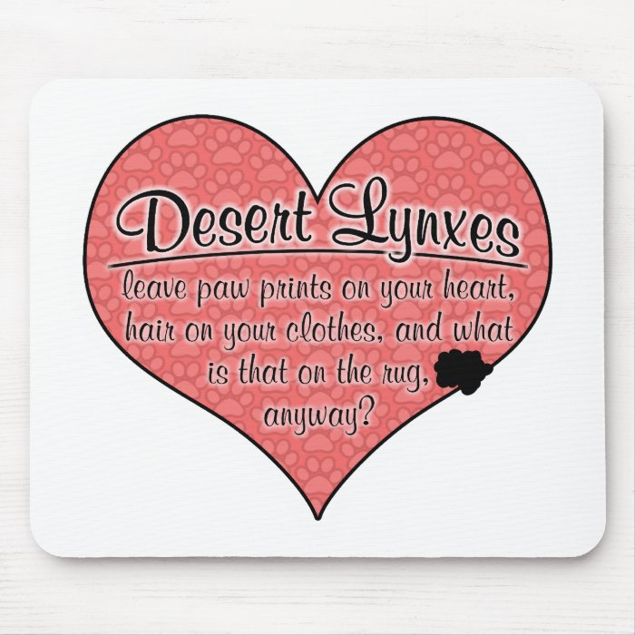 Desert Lynx Paw Prints Cat Humor Mousepads