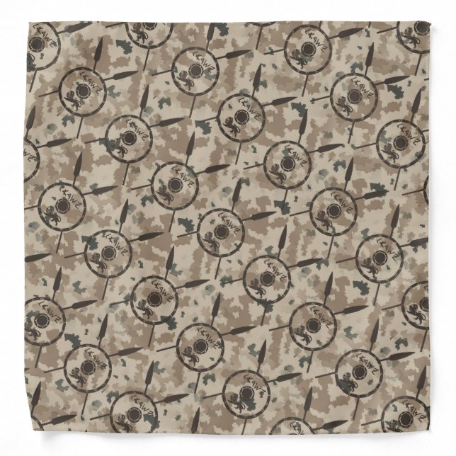 Desert Maccabee Shield And Spears Bandana (Front)