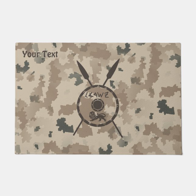Desert Maccabee Shield And Spears Doormat (Front)