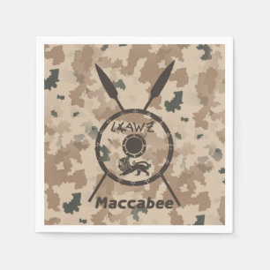 Desert Maccabee Shield And Spears Paper Napkins