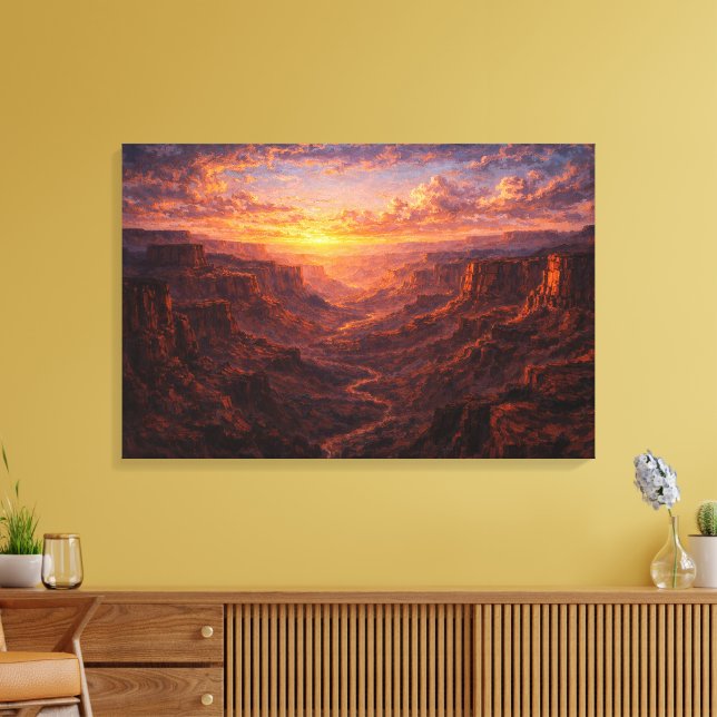 Desert Majesty: The Radiant Canyon Canvas Print (Insitu(LivingRoom))