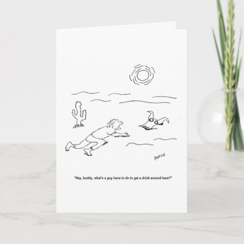 Desert Man Cartoon Birthday Card