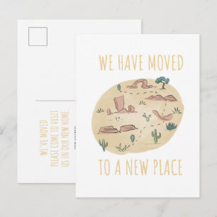 Desert Map We Moved Announcement Postcard