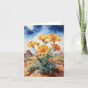 Desert Marigold Floral Watercolor Card