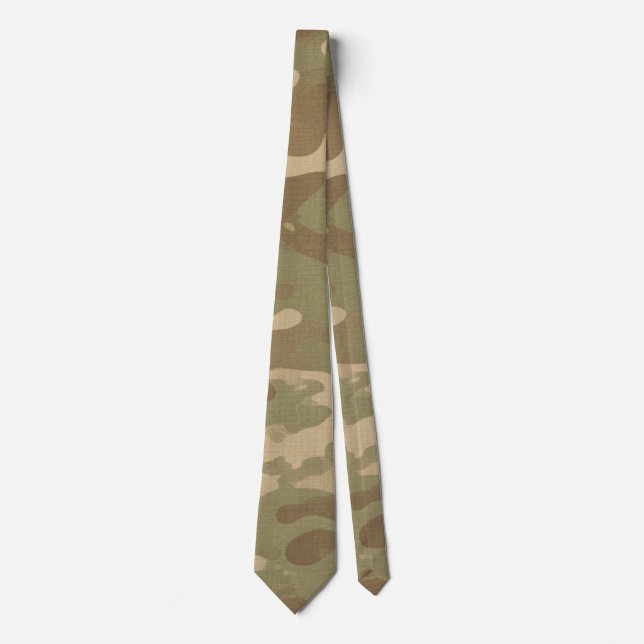Desert Military Camouflage Pattern Neck Tie (Front)