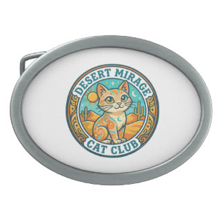 Desert Mirage Cat Cat Mom Gift Idea - Desert Mirag Belt Buckle