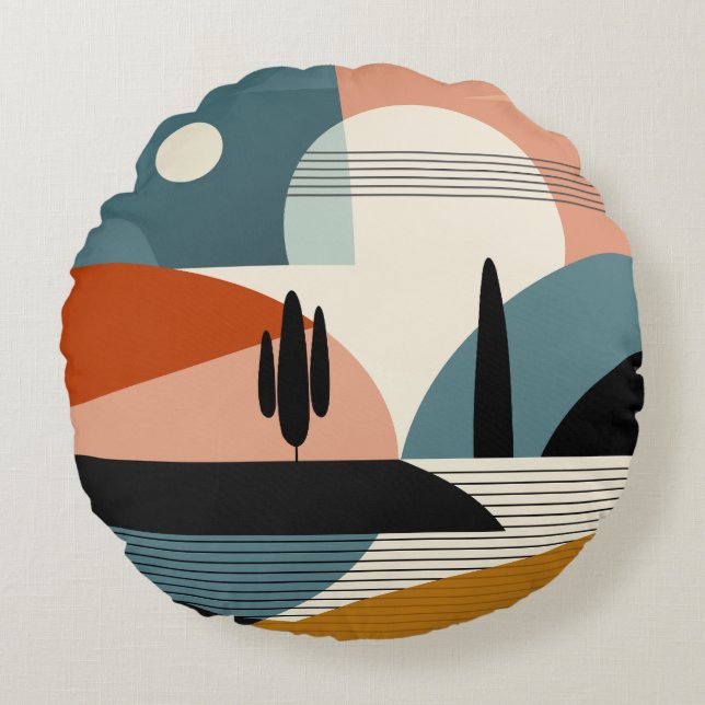 Desert Mirage Round Pillow (Front)