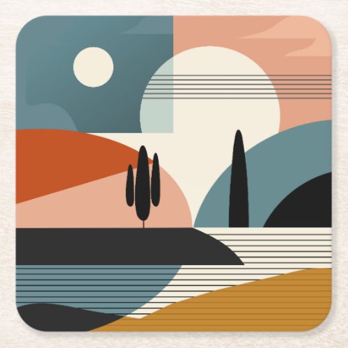 Desert Mirage Square Paper Coaster