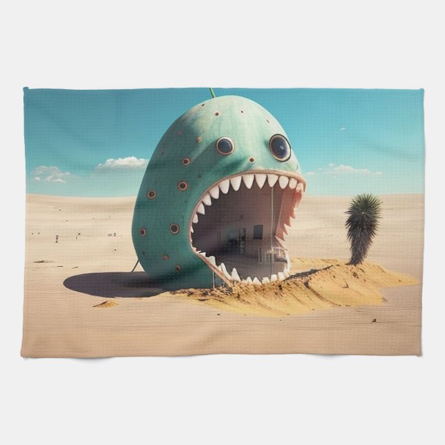 Desert monster house kitchen towel (Horizontal)