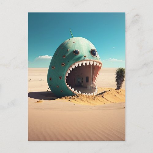 Desert monster house postcard