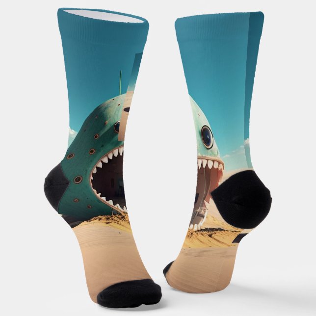 Desert monster house socks (Angled)