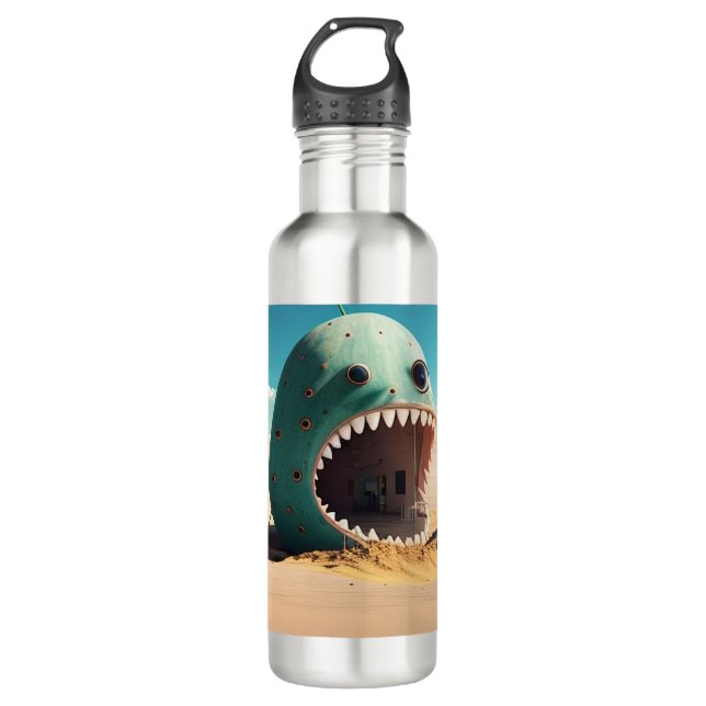 Desert monster house stainless steel water bottle (Front)