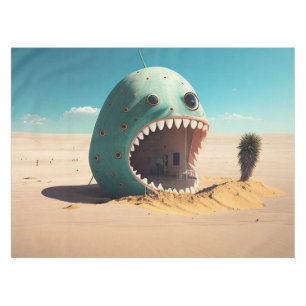 Desert monster house tablecloth