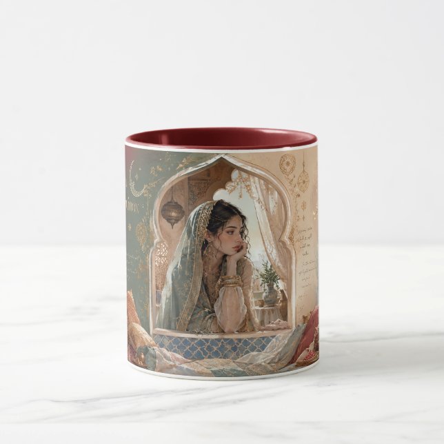 Desert Moon , Elegant Arabesque Wall-Inspired Art. Mug (Center)