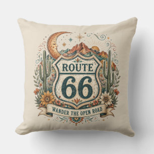 Desert Moon Mother Road Art Accent Throw Pillow