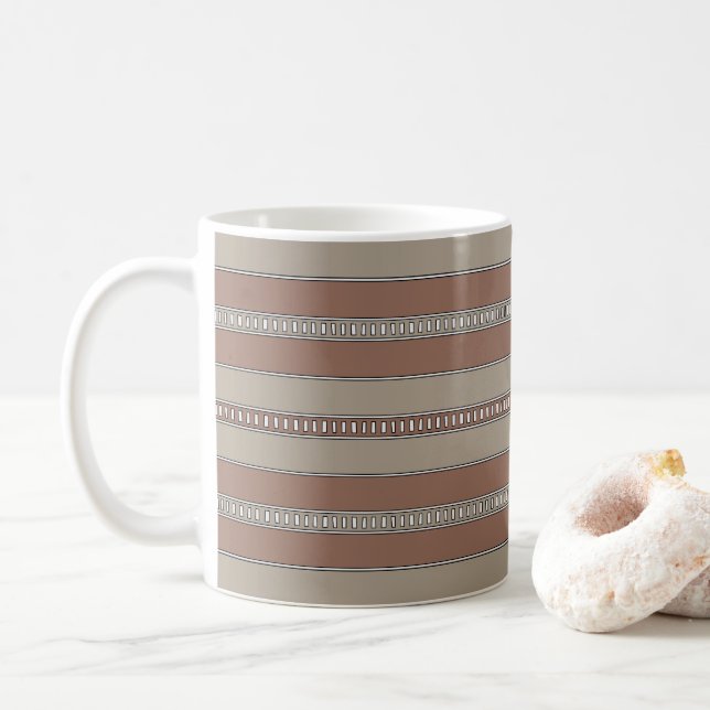 Desert Mosaic Stripes Coffee Mug (With Donut)